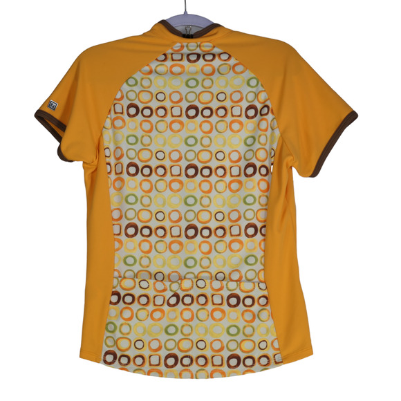 She Beest Orange Cycle Top Womens Medium Tee Shirt Active 1/2 Zip Bike Pockets - Picture 10 of 14